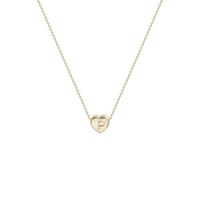 Tiny Gold Initial Heart Necklace-14K Gold Filled Handmade Dainty Personalized Letter P Heart Choker Necklace Gift for Women Kids Child Alphabet Necklace Jewelry (P)