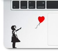 Decal & Sticker Pros Girl with Balloon Printed on Clear Vinyl Compatible with All Apple MacBook Air Pro and Retina, Laptop Trackpads