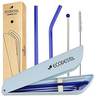 Ecodesya Reusable Straws - These Glass Straws Are Produced as Reusuable Drinking Straws For Your Health.This Eco Friendly Glass Straws Will Now Require Zero Waste.Measuring 200mm x 8mm (blue)