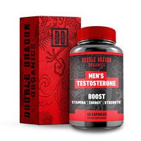 Men's Testosterone Booster - 60 Caps - Natural Stamina, Endurance and Strength Booster, Fortifies Metabolism - Double Dragon Organics