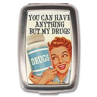 Anything But My Drugs Novelty Pill Box Medication Vitamin Holder