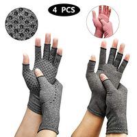 Arthritis Compression Gloves (2-Pairs) | Ease Muscle Tension, Rheumatoid & Osteoarthritis Joint Pain Relief-Carpal Tunnel Support, Fingerless Compression Arthritis Gloves for Men & Women (Grey, M)
