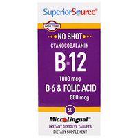 Vitamin B-12 Cyanocobalamin with Vitamin B-6 & Folic Acid 1Vitamin 000 mcg 60 Tabs