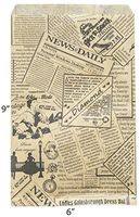 Novel Box® Newsprint Kraft Print Paper Gift Candy Jewelry Merchandise Bag Bundle 6X9" (100 Count) + Custom NB Pouch