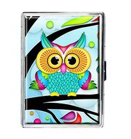 Cute Owl Design Stainless Steel ID Cigarettes Case Holder Stylish Credit Card Wallet