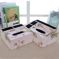 T-ZJHC Multi-Function Tissue Box Desktop Living Room Coffee Table Remote Control, Pink Camellia, Large Size (26.5 12 9.5 16.5CM)