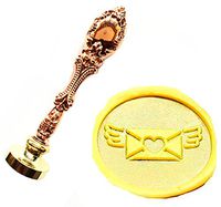 MNYR Vintage Love Heart letter Wings Wax Seal Stamp Luxury Bronze Metal Peacock Decorative Wedding Invitations Gift Card Paper Stationary Envelope Seals Custom Logo Monogram Wax Seal Sealing Stamp Set