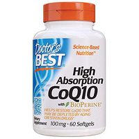 Doctor's Best High Absorption CoQ10 with BioPerine, Gluten Free, Naturally Fermented, Heart Health & Energy Production, 100 mg, 60 SoFtgels