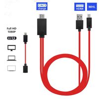 Micro USB to HDMI, MHL to HDMI, Micro USB to HDMI Converter for Android Smart Phones, Micro 5pin to 11pin Adapter, MHL Micro USB to HDMI Cable Adapter (Red)