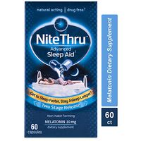 NiteThru Advanced Sleep Aid Melatonin Dietary Supplement, 60 Capsules