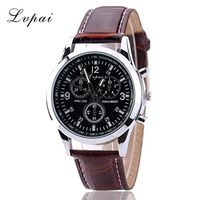 Mens Watch, Hot Sale iMakcc Lvpai Business Casual Quartz Analog Leather Band Watches (D)