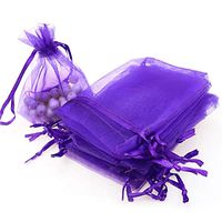 Tovip 3.54x2.76 (7x9cm) 100Pcs/Lot Organza Bags Wedding Pouches Jewelry Packaging Bags Nice Gift Bag Wholesale (Purple)