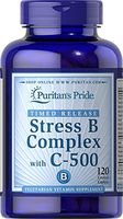 Puritan's Pride Stress Vitamin B-Complex with Vitamin C-500 Timed Release-120 Caplets