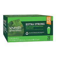 Seventh Generation Drawstring Kitchen Bags, 13 Gallon - 20 per pack -- 12 packs per case.