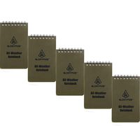 GLORYFIRE Waterproof Notebook Tactical All-Weather Spiral Memo Paper Notepad with Waterproof Grid Paper for Outdoor Activities Recording 3"x5" (5pcs)