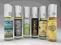 6 (Six) Al-Rehab 6ml Perfume Oils Best Seller Set # 3: Zahrat Hawaii, Champion Black, Green Tea, Dakar, Dalal and White Full