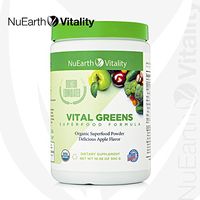 VITAL GREENS - Organic Superfood Powder Detox Formula - Best Tasting Blend of Plants, Fruits & Vegetables - All Natural Supplement with Probiotics & Enzymes - Antioxidant & Anti-inflammatory - 10.58Oz