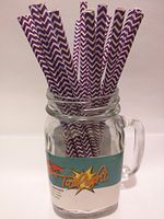 Purple Chevron Stripe Paper Drinking Straws - 25 Ct. - Twilight Parties
