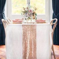 B-COOL Rose Gold Sparking Sequins Table Runner Premium Quality Table Runner for Christmas 12x72 Inch