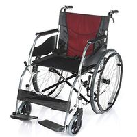 Oceanindw Foldable Wheelchair - Portable Transit Travel Chair with Removable Footrests and Large Capacity Storage Bag, Carbon Steel Frame