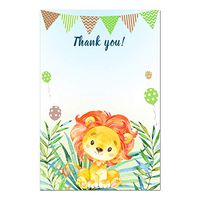 30 Blank Thank You Cards Notes Baby Shower Birthday Lion Cub + 30 White Envelopes