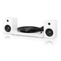 Victrola Modern 3-Speed Bluetooth Turntable with 50 Watt Speakers, White Piano Finish