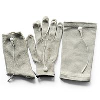 Pair of Conductive Fiber TENS/EMS Electrode Gloves & Massage Kneepads & Massage Socks With 6pcs Adapter Lead Wires For TENS/EMS Machine For Physical Therapy
