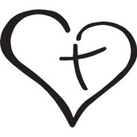 Christian Cross Inside The Heart (Black) (Set of 2) Premium Waterproof Vinyl Decal Stickers for Laptop Phone Accessory Helmet Car Window Bumper Mug Tuber Cup Door Wall Decoration