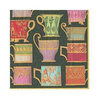Caspari Salon de Thé Paper Luncheon Napkins in Black, 20 Per Package