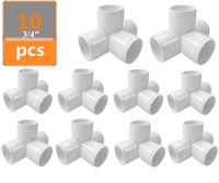 Linksworld PVC Elbow Corner Side Outlet PVC Corner Fitting Tee Fitting PVC Elbow Fittings for Build Heavy Duty PVC Furniture,Greenhouse shed Pipe Fittings and Tent Connection (4 Way 3/4" 10pcs)