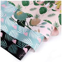 AMY 50 Sheets Tropical Plant Printing Wrapping Paper Flowers Gift Wrapping Paper Thick Waterproof Tear-Resistant DIY Material -5072cm (Color : N)