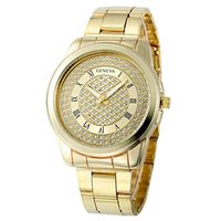 IEason,Womens Stainless Steel Sport Quartz Hour Wrist Analog Watch (Gold)