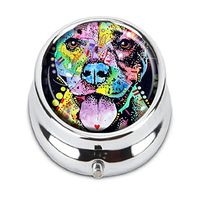 Guojew Cherish The Pitbull Custom Fashion Round Pill Box Tablet Holder Pocket Purse Organizer Case Decoration Box