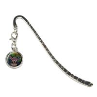 Watercolor Deer Purple Metal Bookmark Page Marker with Charm
