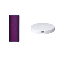 Ultimate Ears Boom 3 Portable Bluetooth Wireless Speaker (Waterproof) - Ultraviolet Purple & Logitech Ultimate Ears Power Up Charging Dock for Boom 3 Megaboom 3 Blast and Megablast