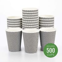 Disposable Paper Hot Cup, Spiral Wall Coffee Cup, Paper Tea Cup - Black Houndstooth - 12 oz - Insulated, No Need For Sleeves - 500ct Box - Restaurantware