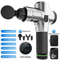 LAIWUSSY Muscle Massage Gun Deep Tissue Massager Relaxer Exercise Muscle Body Shaping Vibration 3 Files 4 Head (silver 20-speed LCD, Massage Gun)