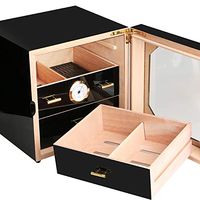 Cigar Humidors Cigar Cabinet Piano Paint Box/Storage Multilayer Transparent Cedar Wood Moisturizing