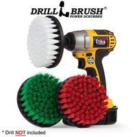 Kitchen Accessories - Scrub Stove, Oven Rack, Sink, Tile and Grout, Floors - Drill Brush - Large Spin Brush Set - Soft, Medium, and Stiff Power Scrubbers - Deck Brush - Algae, Mold, Mildew, and Moss