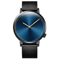 Fxbar,Minimalist Mens Watches Quartz Analog Wrist Watch Classic Milanese Mesh Band Business Wristwatch(D)