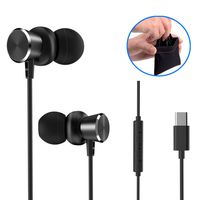 USB Type C Earbud Headphones Earphone ，Gift Bag &Magnet Design Easy Storage,with Mic Remote Control，xiaomi Huawei Nubia oneplus