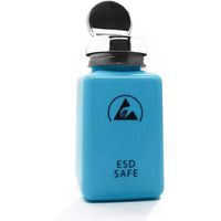 6 OZ 200ml ESD Safe Anti Static Square Bottle,One Touch Stainless Steel Liquid Dispenser Pump for Rubbing Alcohol/Nail Polish Makeup Remover Dispenser Blue (1)