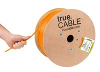 Cat6A Plenum (CMP), 1000ft, Orange, 23AWG 4 Pair Solid Bare Copper, 750MHz, ETL Listed, Unshielded Twisted Pair (UTP), Bulk Ethernet Cable, trueCABLE