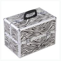 HEATAPPLY Portable Jewelry Box Makeup Storage Case Organizer in Zebra