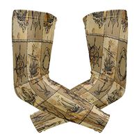 ZZKKO Anchor Steering Wheel Cooling Arm Sleeves Cover Uv Sun Protection for Men Women Running Golf Cycling Arm Warmer Sleeves 1 Pair