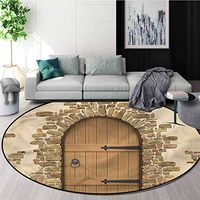 RUGSMAT Rustic Computer Chair Floor Mat,Wine Cellar Architecture Non-Slip Bathroom Soft Floor Mat Home Decor Diameter-31
