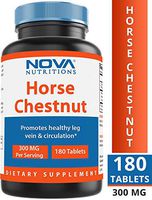 Nova Nutritions Horse Chestnut Seed Extract 300 mg (Non-GMO) Tablets Naturally Contains Aescin Which Promotes Healthy Leg Vein & Circulation 180 Count