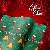 eVincE Christmas wrapping paper ⌡Xmas wrapping paper green⌡ Christmas bells paper ⌡ kids, adults, friends, bff, family ⌡ Wrap with rich christmas facts