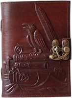 Handmade Paper Brown Luxury Paper Hand with Crow Embossed Leaher Diary Raven Books Leather Journal Sketchbook & Notebook