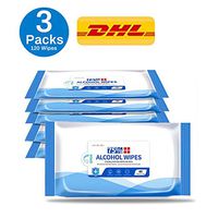 Disinfectant Wipes, 75% Alcohol Cleaning Wet Wipes(3 Pack,120PCS Wipes), Daily Disinfecting Use for Hand Home House Travel Office Electronics School All Purpose
